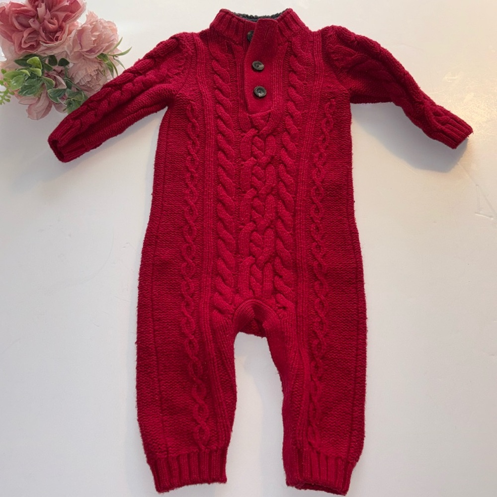 Red Cable knit Sweater 12-18 months Baby Gap Sweater One piece 12-18 months